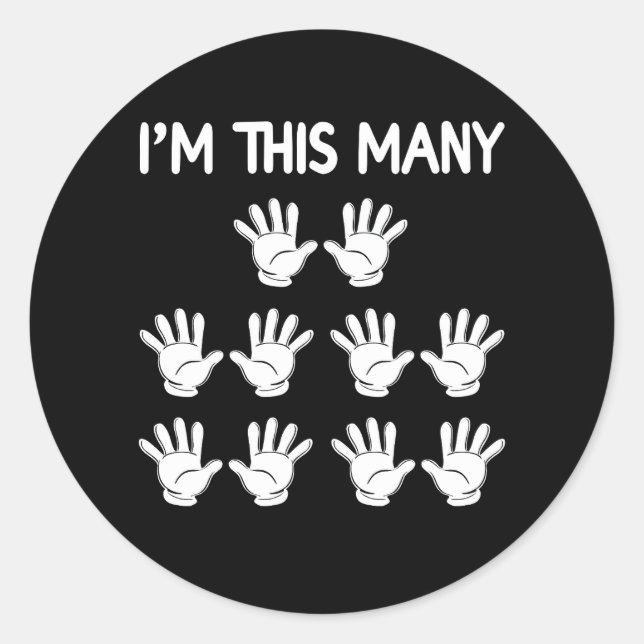 Sticker Rond Amusant 50ème anniversaire Cette main de beaucoup  (Devant)