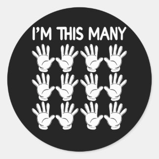 Sticker Rond Amusant 60ème anniversaire Cette main de beaucoup
