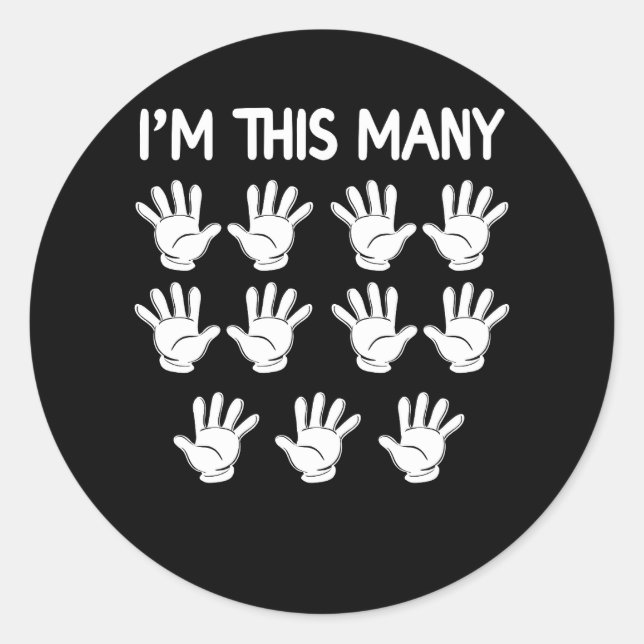 Sticker Rond Amusant 65ème anniversaire Cette main de beaucoup  (Devant)