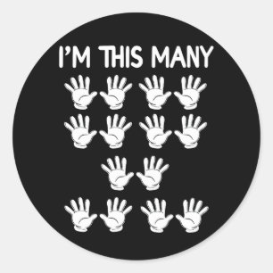 Sticker Rond Amusant 70ème anniversaire Cette main de beaucoup