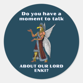 Sticker Rond Amusant ancien UFO Annunaki Alien
