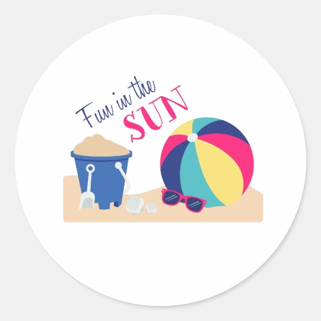 Sticker Rond Amusant Au Soleil (Devant)