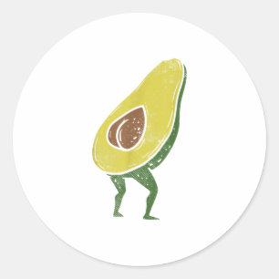Sticker Rond Amusant Avocado Butt Semence Vegan Guacamole TShir