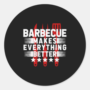 Sticker Rond Amusant Barbecue Grill Grill Plaisanterie Fumer Me