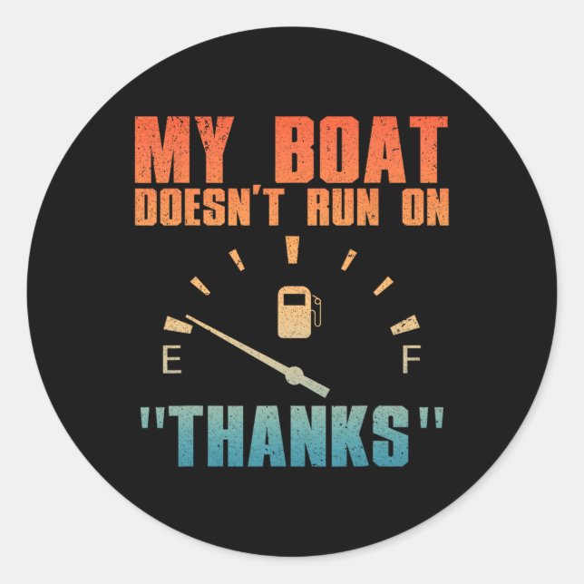 Sticker Rond Amusant Bateau Art Pour Hommes Femmes Bateau Batea (Devant)