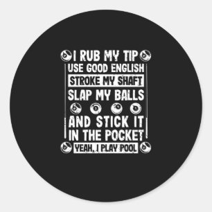Sticker Rond Amusant billard billard snooker sport humour