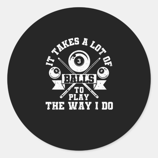 Sticker Rond Amusant billard de billard de 8 boules (Devant)