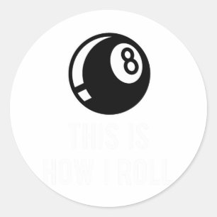 Sticker Rond Amusant Billard Design Pour Les Joueurs De Billard