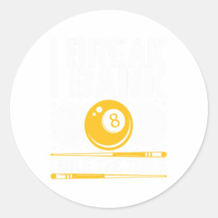 Sticker Rond Amusant Conception De Joueur De Piscine - Pour Les