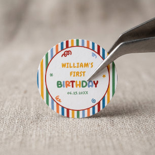 Sticker Rond Amusant d'être un joyeux anniversaire coloré