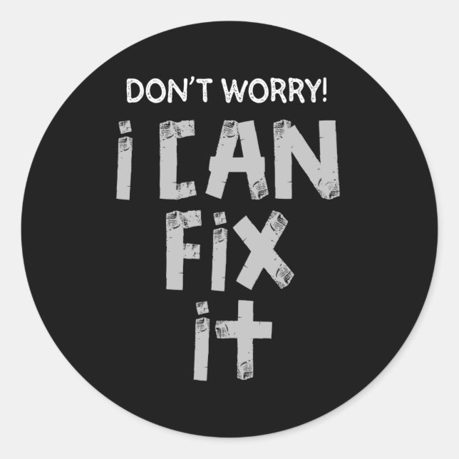 Sticker Rond Amusant Duct Tape Joke Lazy Sarcastic Mari Père (Devant)