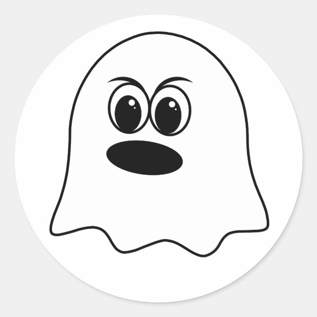 Sticker Rond Amusant émoji fantôme ! (Devant)