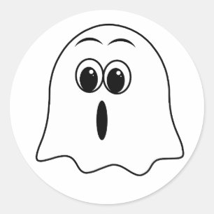 Sticker Rond Amusant émoji fantôme !