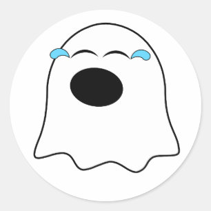 Sticker Rond Amusant émoji fantôme !