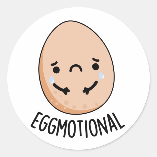 Sticker Rond Amusant émotionnel jeu d'oeufs (Devant)