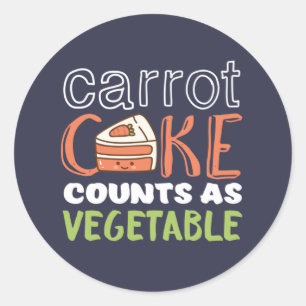 Sticker Rond Amusant et mignon passeur de gâteaux carottes