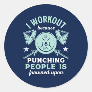 Sticker Rond Amusant Gym Motivation Fitness entraînement et en
