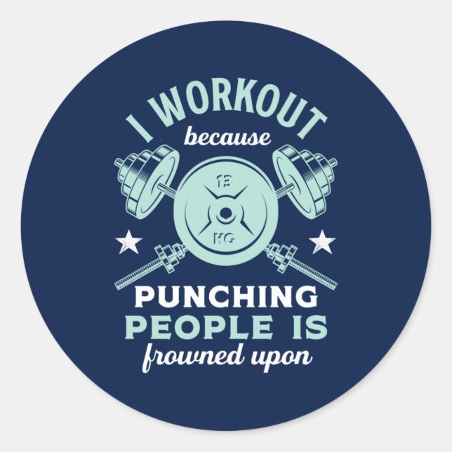 Sticker Rond Amusant Gym Motivation Fitness entraînement et ent (Devant)