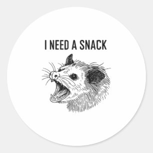 Sticker Rond Amusant J'Ai Besoin D'Un Mème Snack - Scander Opos
