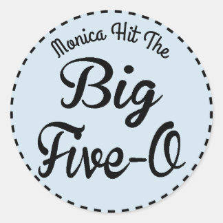 Sticker Rond Amusant Jalon Anniversaire - 50 Anniversaire