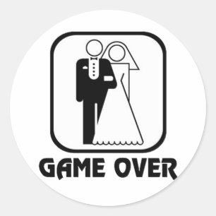 Sticker Rond Amusant jeu mariage sur