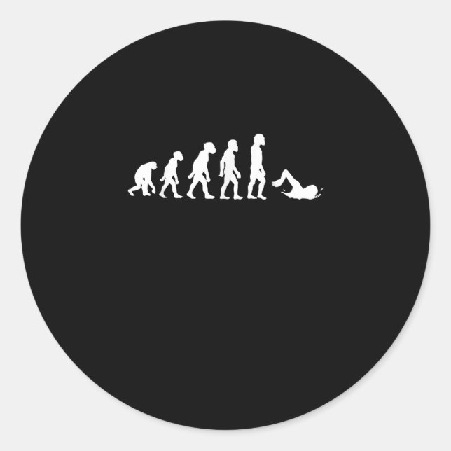 Sticker Rond Amusant Nage Humain Évolution Nager (Devant)