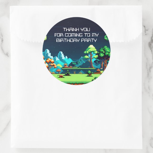 Sticker Rond Amusant Novelty Computer Jeu Anniversaire Fête (Sac)