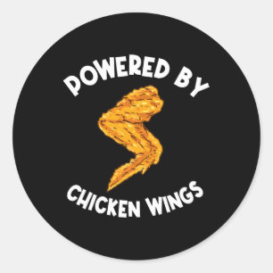 Sticker Rond Amusant poulets Vêtements Restauration rapide Aile