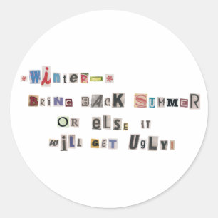 Sticker Rond Amusant Ramener Ransom Été Note Collage