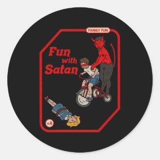 Sticker Rond Amusant Satan Childgame Horreur Goth Punk