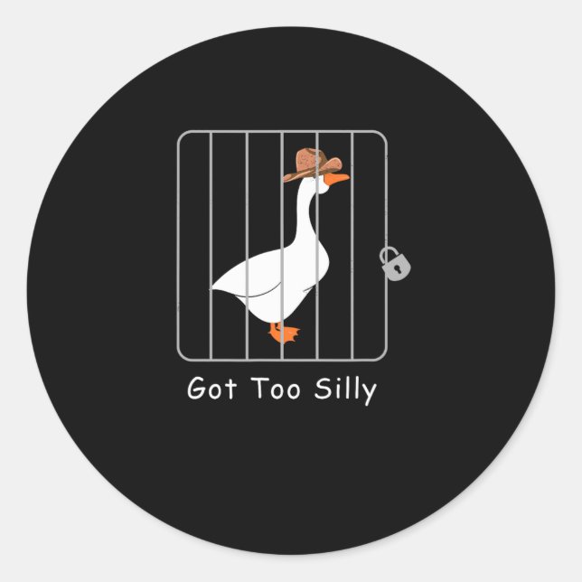 Sticker Rond Amusant Silly Goose Lover Mugshot Mème - Ai Trop S (Devant)