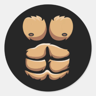 Sticker Rond Amusant Singe Gorille Costume poitrine Halloween