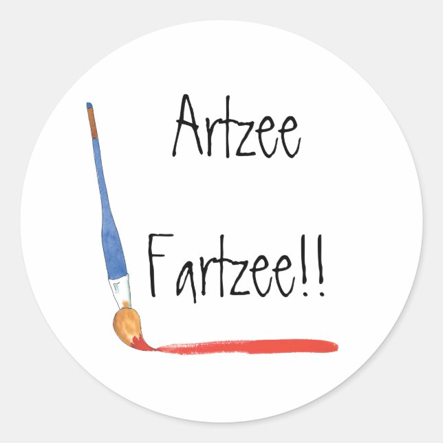 Sticker Rond Amusant Super Cute Artzee Fartzee (Devant)