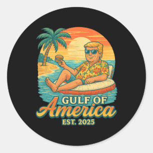 Sticker Rond Amusant Trump Chemise Golfe Des Etats-Unis Est 202