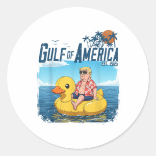 Sticker Rond Amusant Trump Chillin Golfe des États-Unis Amériqu