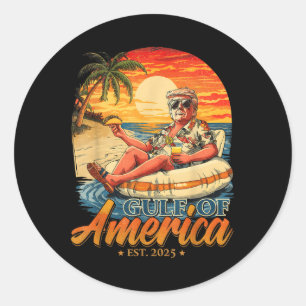 Sticker Rond Amusant Trump Golfe Des États-Unis Amérique Est 20