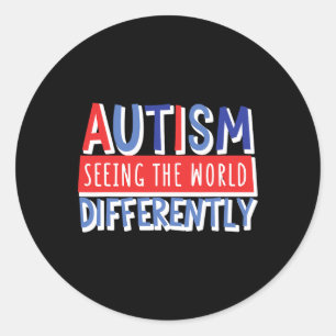 Sticker Rond Amusant Voir Le Monde Différents Autisme Enfant Ma