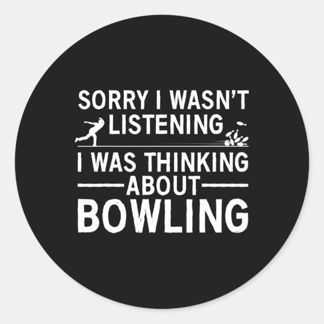 Sticker Rond Amusante Conception De Bowling Pour Hommes Femmes  (Devant)