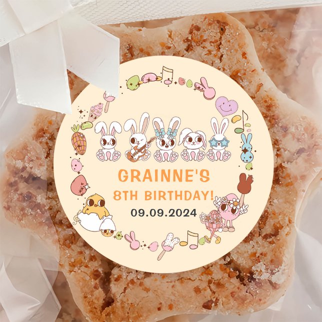 Sticker Rond Amusante fête d'anniversaire de Pâques Super (Créateur téléchargé)