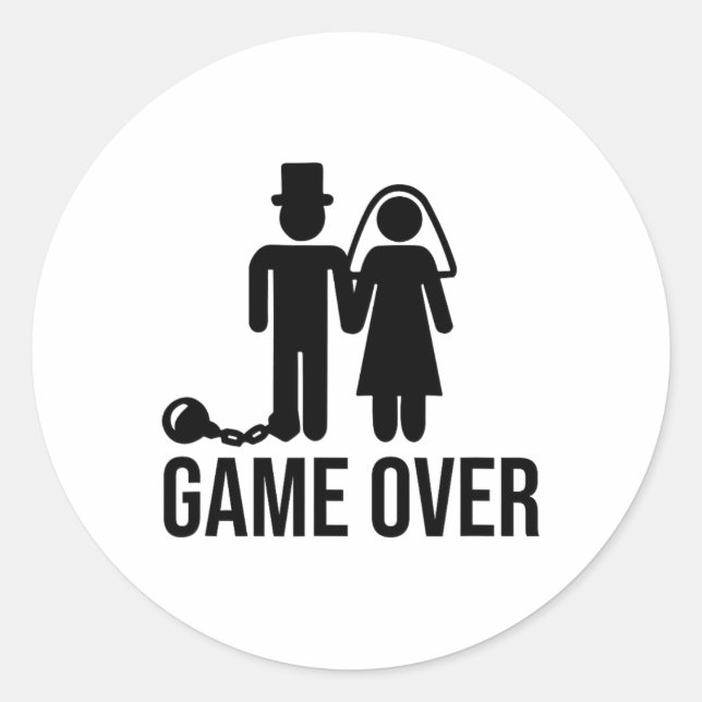 Sticker Rond Amusante Mariée Mariage Bachelor Bachelorette Pa (Devant)