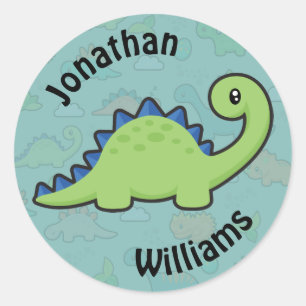 Sticker Rond Amusement de dinosaure