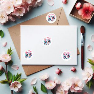 Sticker Rond Amusement des inséparables rouges/bleus