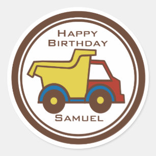 Sticker Rond Amusement Dumptruck de construction