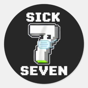 Sticker Rond Amusement Malade Sept Pixel Mème Déguisement Hallo