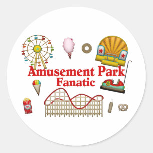 Sticker Rond Amusement Park Fanatic