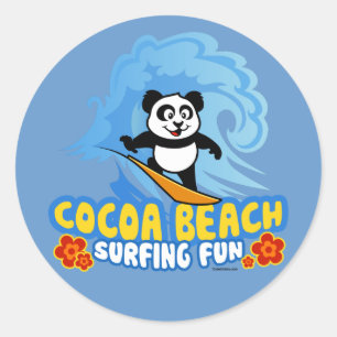 Sticker Rond Amusement surfant de plage de cacao