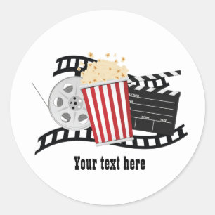 Sticker Rond Amuseurs de films amusants ajoutent du texte