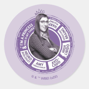 Sticker Rond Amy Farrah Fowler - Graphique d'informations
