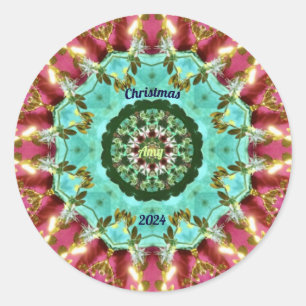 Sticker Rond AMY ~ NOËL 2024 ~ WOW! Rouge vert or