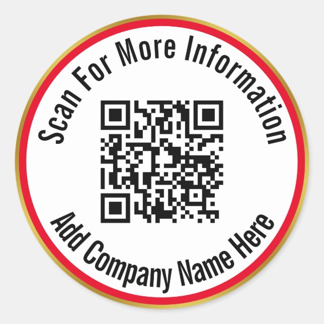 Sticker Rond Analyser le code QR pour Info Bright Red White et  (Devant)